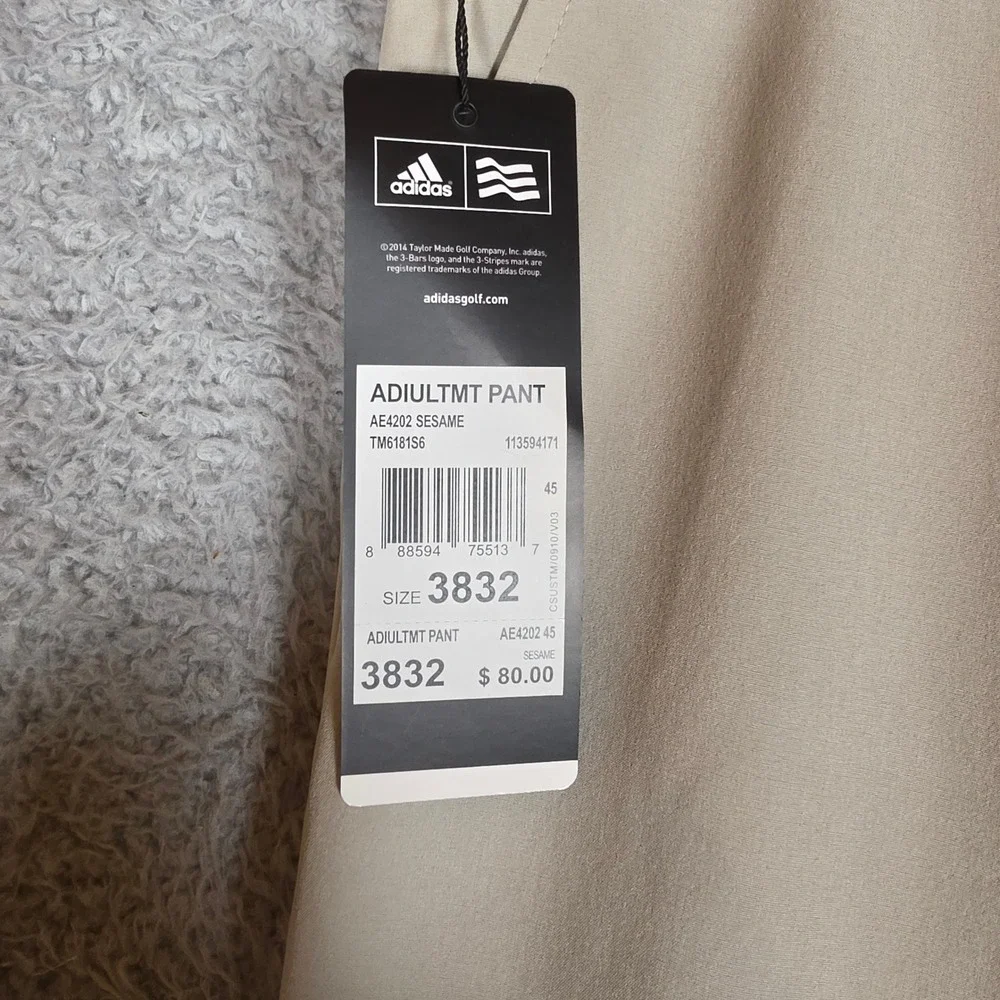 Adidas Ultimate Tapered Pant Mens 38x32‎ Sesame Performance Golf Outdoor NEW